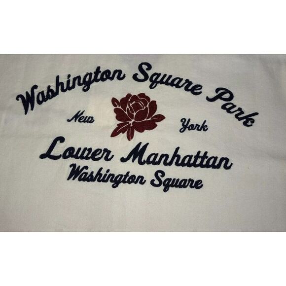 Abercrombie & Fitch Men's Cream Size M Camp Collar Workwear Embroidered Shirt - Picture 7 of 16